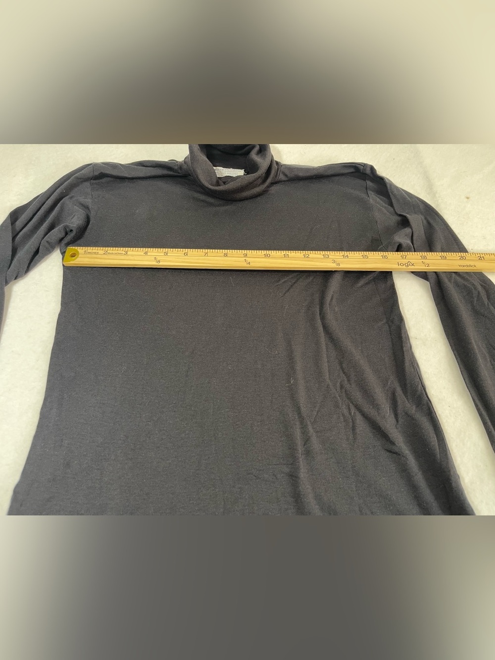 WinterSilks Black Silk Blend Turtleneck Long Sleeve Top Size M Lightweight Layer - Picture 5 of 7